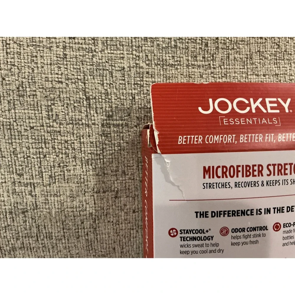 Jockey Essentials Mens 3 Pack Microfiber Stretch Long Leg‎ Boxer Briefs Black S